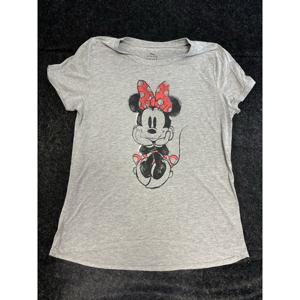 Disney Minnie Mouse Grey Short Sleeve Graphic T-Shirt Women's Size XXL 0599